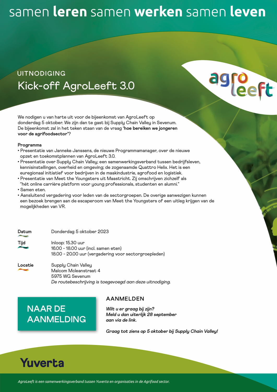Uitnodiging Kick-off AgroLeeft 3.0 op 5 oktober 2023